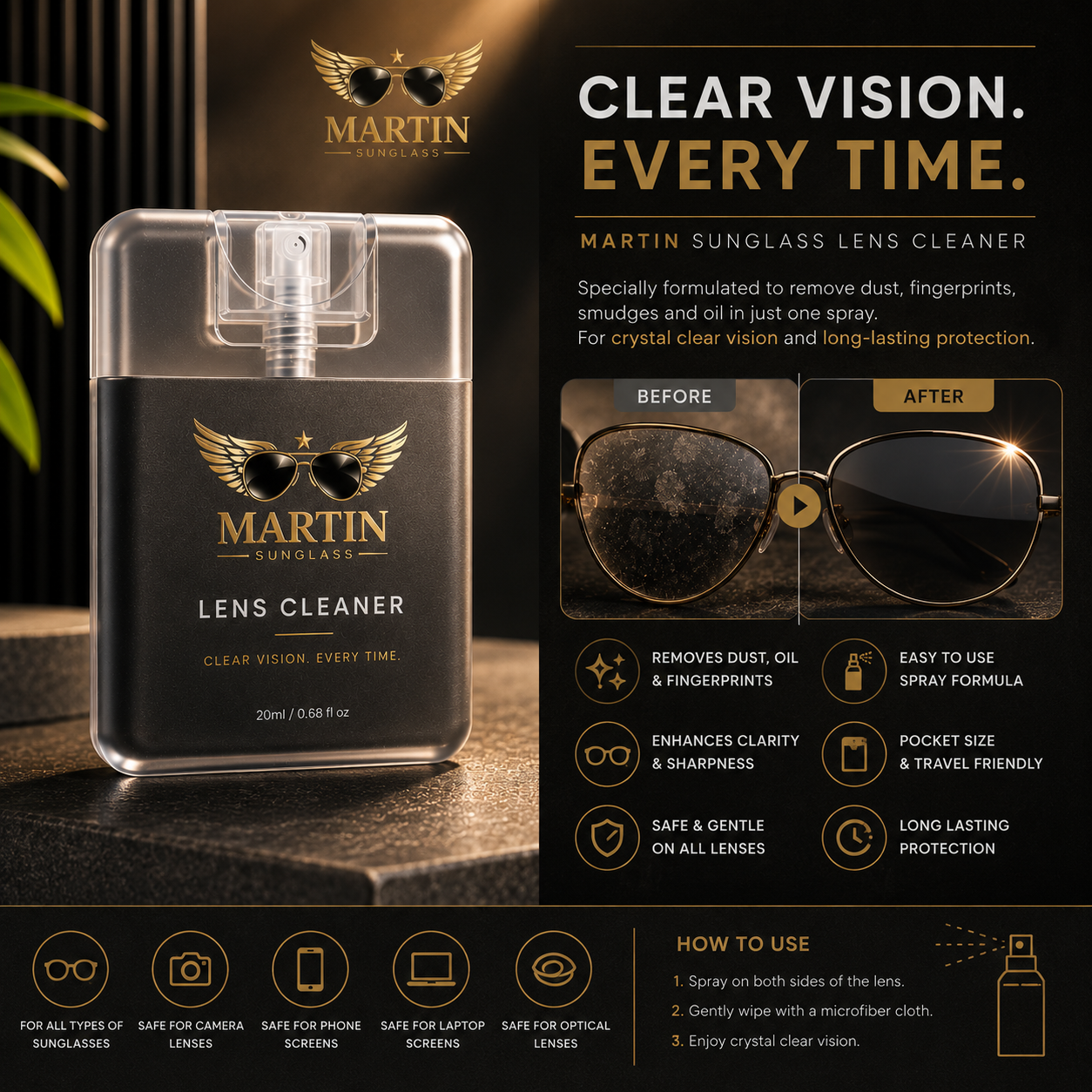 MARTIN Premium Lens Cleaner Spray (20ml)