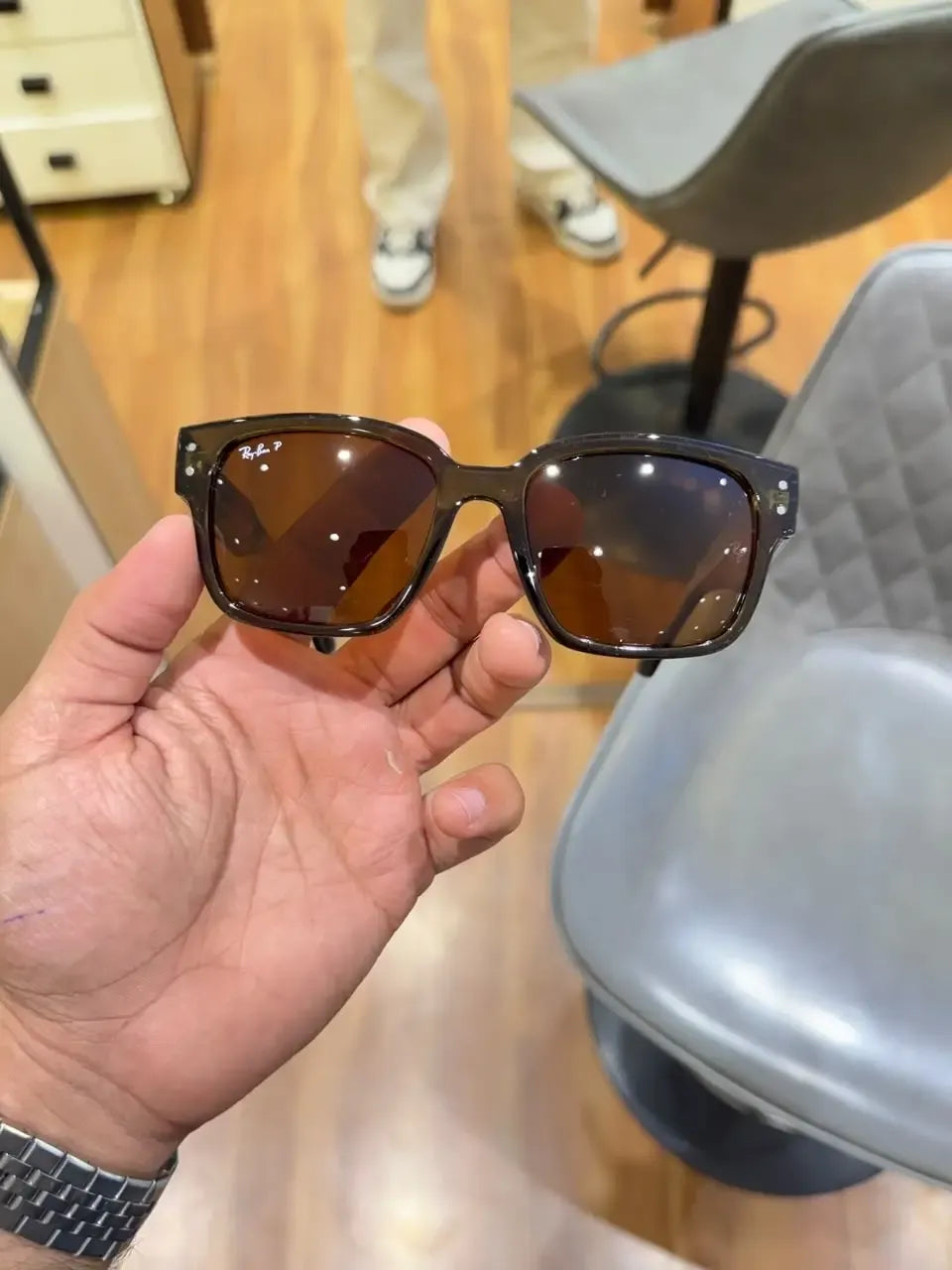 Ray-Ban RB7256 Olive Tiger Havana - Front face-on view
