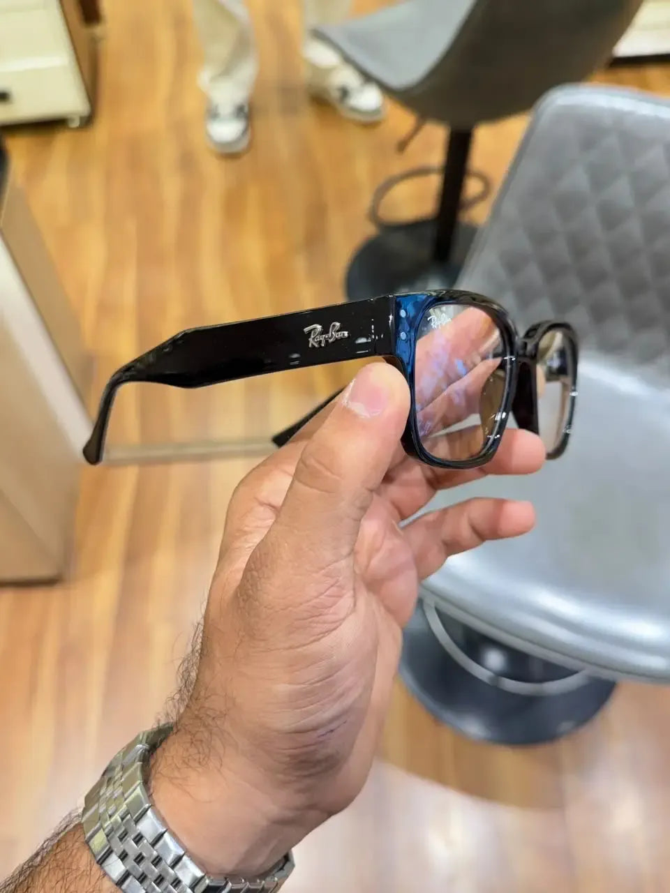 Ray-Ban RB7256 Black Plano - Side profile temple view