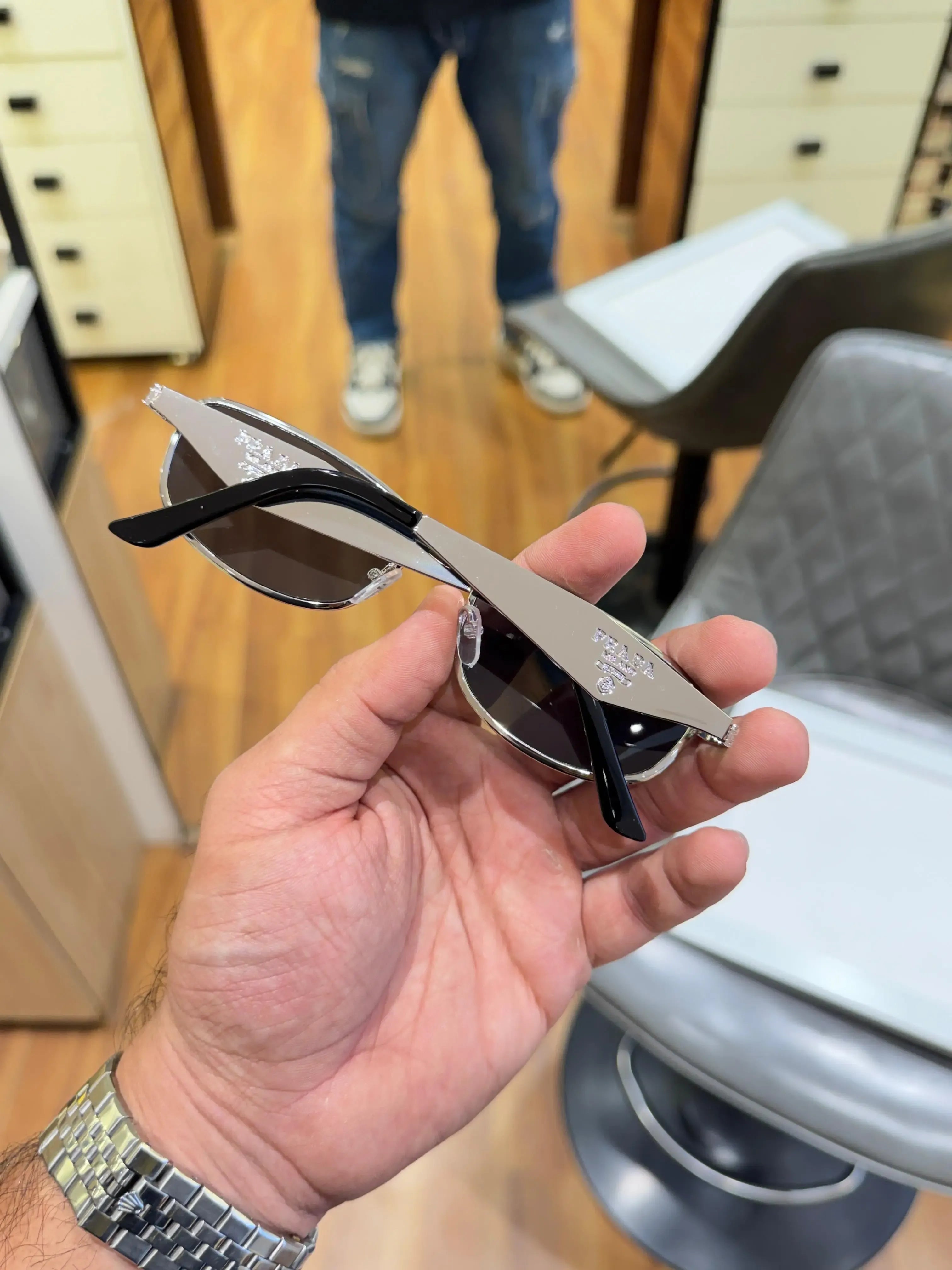 Prada Luxe Aviator Shades | Silver Black