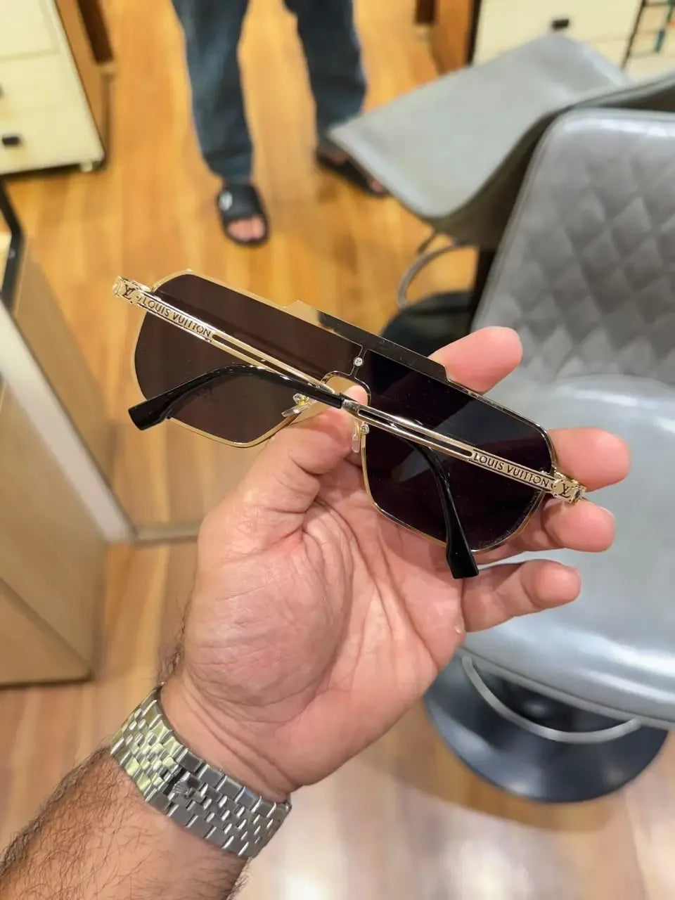 Louis Vuitton Premium Fashion Shield Sunglasses - Side View