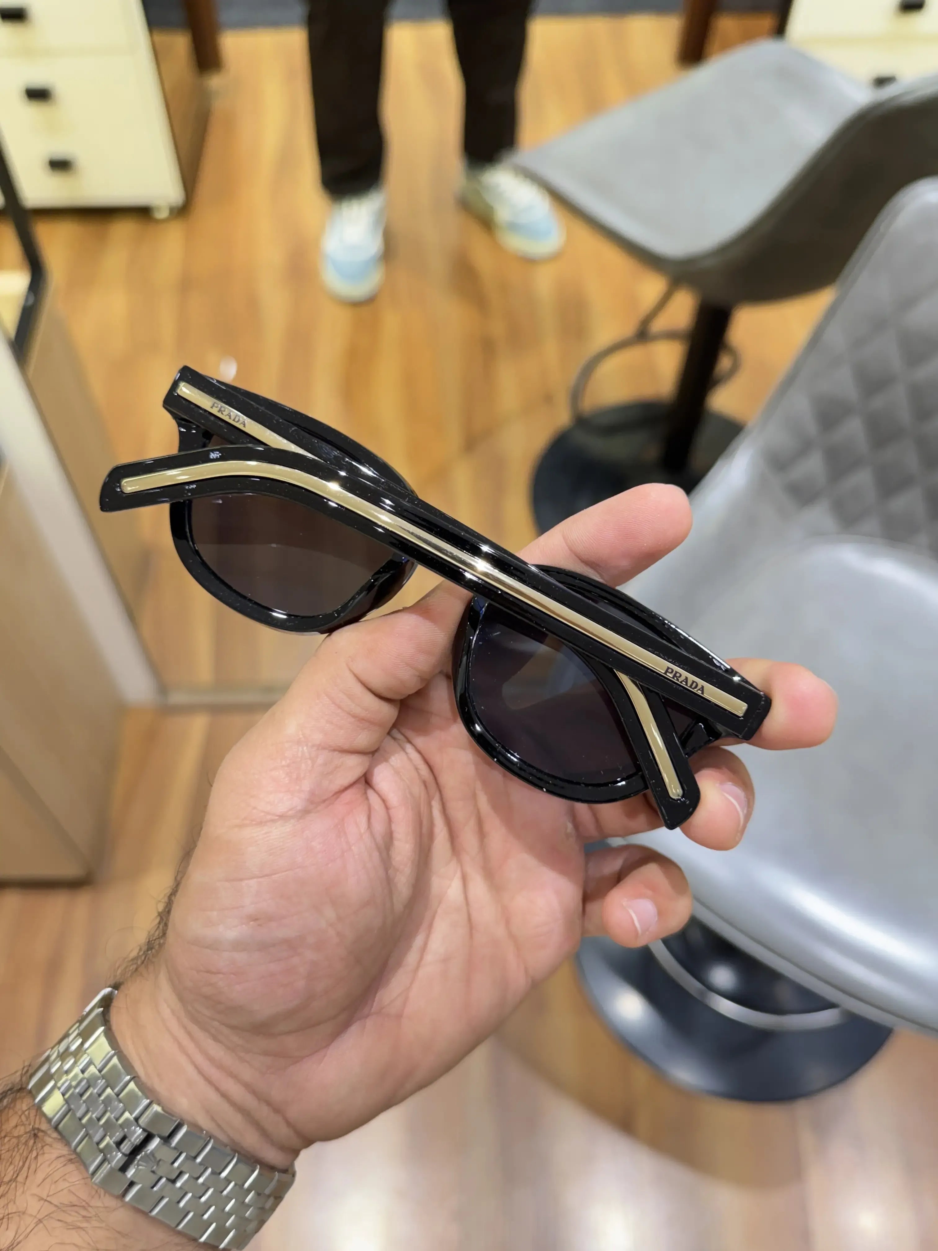 Prada Gold Black Sunglasses - Front View