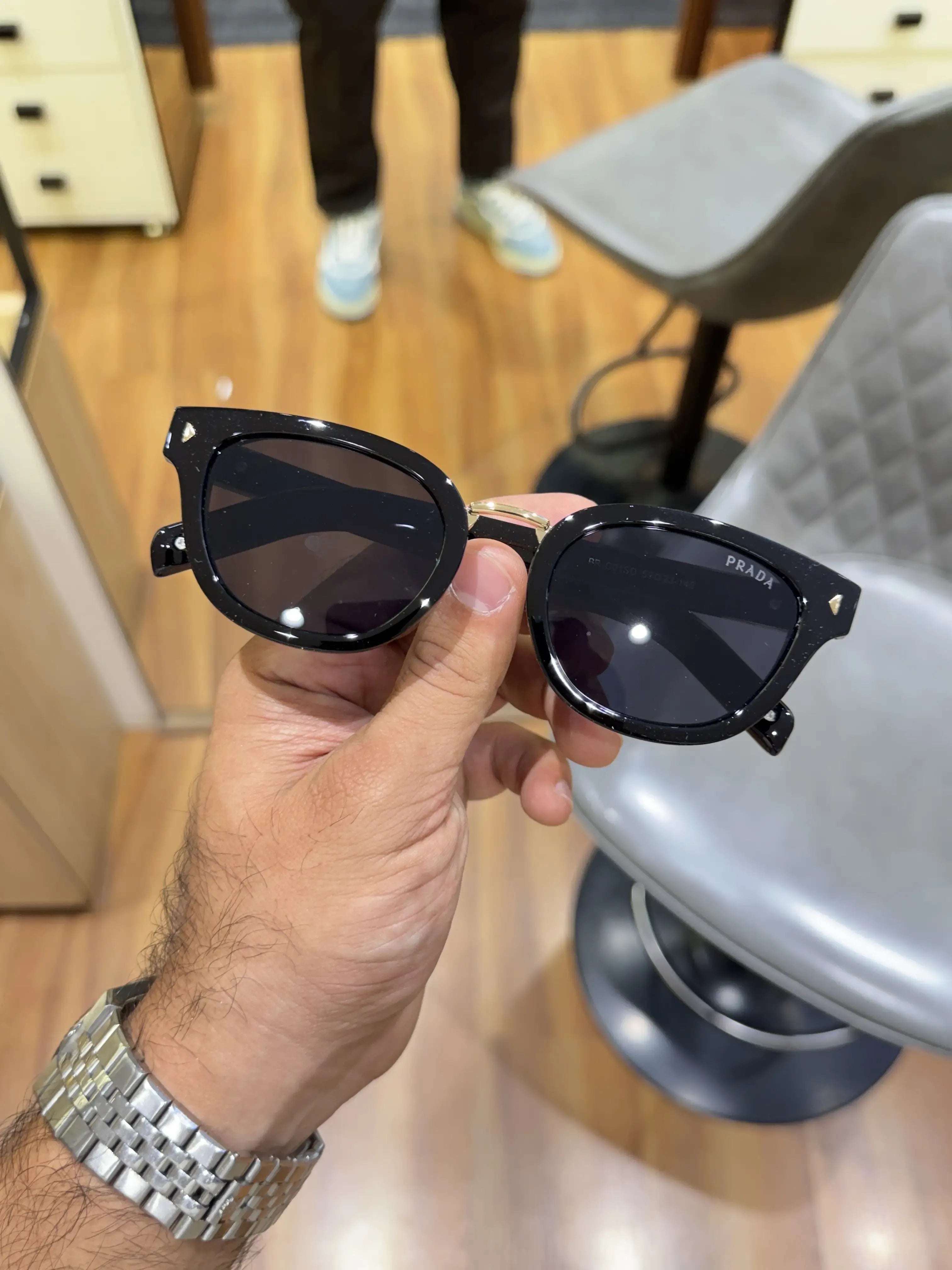 Prada Gold Black Sunglasses - Alternate Front View