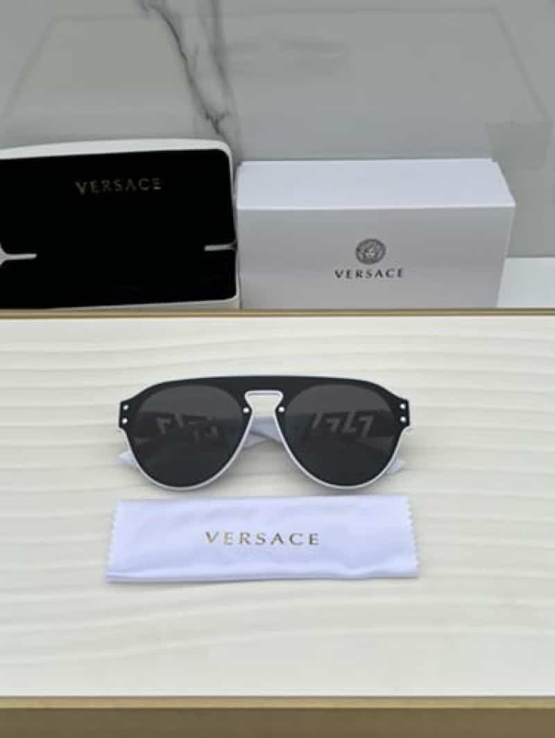 Versace Greca Aviator Sunglasses White Black - Display with Box Set